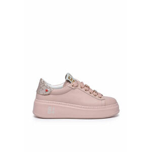 GIO + Leather Wedge Sneakers - Pink
